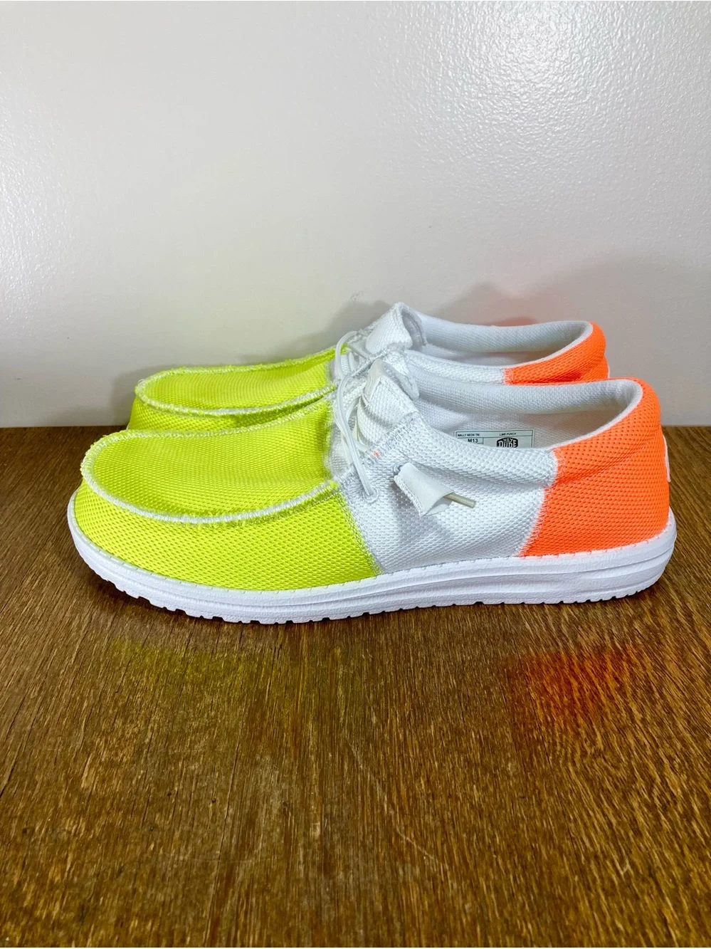 Hey Dude Wally Neon Slip-On Shoe Men’s Size 13 Lime/Punch